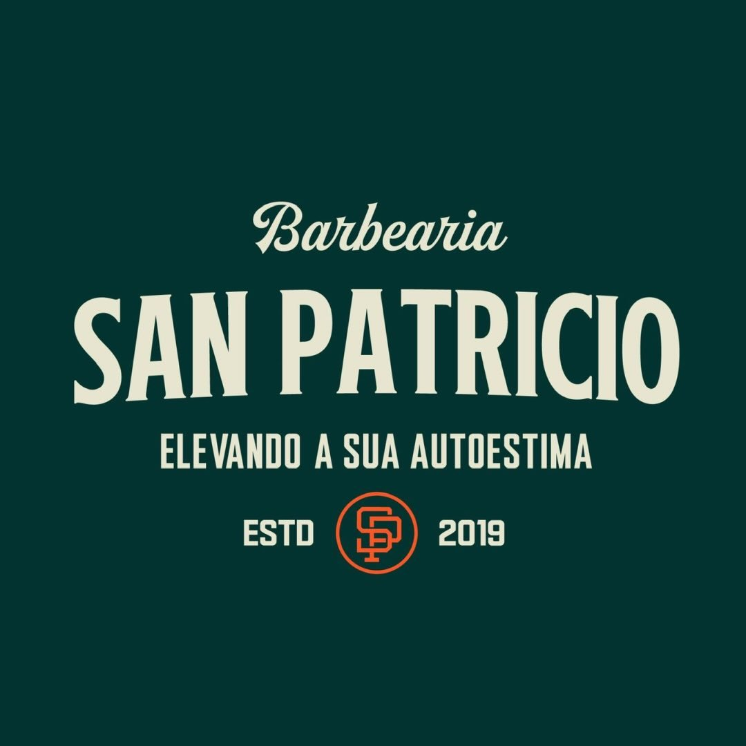 Marca San Patricio com monograma SP laranja